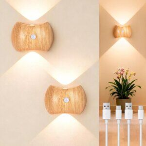 Rechargeable Motion Sensor Wall Light Sconce Indoor - 3 Color Wireless Up & Down